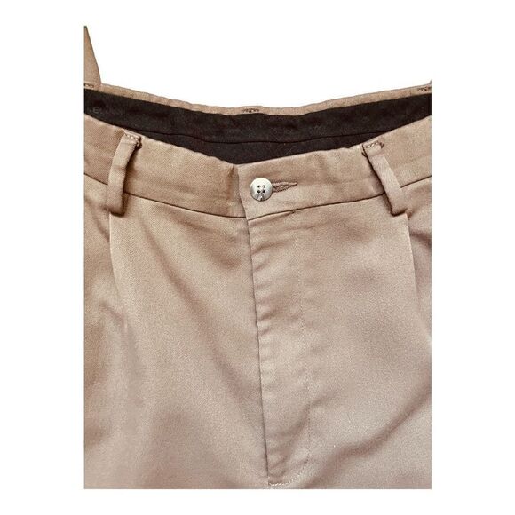 Bill Blass Studio Men's Brown Polyester Rayon Pleated Dress Pant 36/30 - Picture 6 of 10